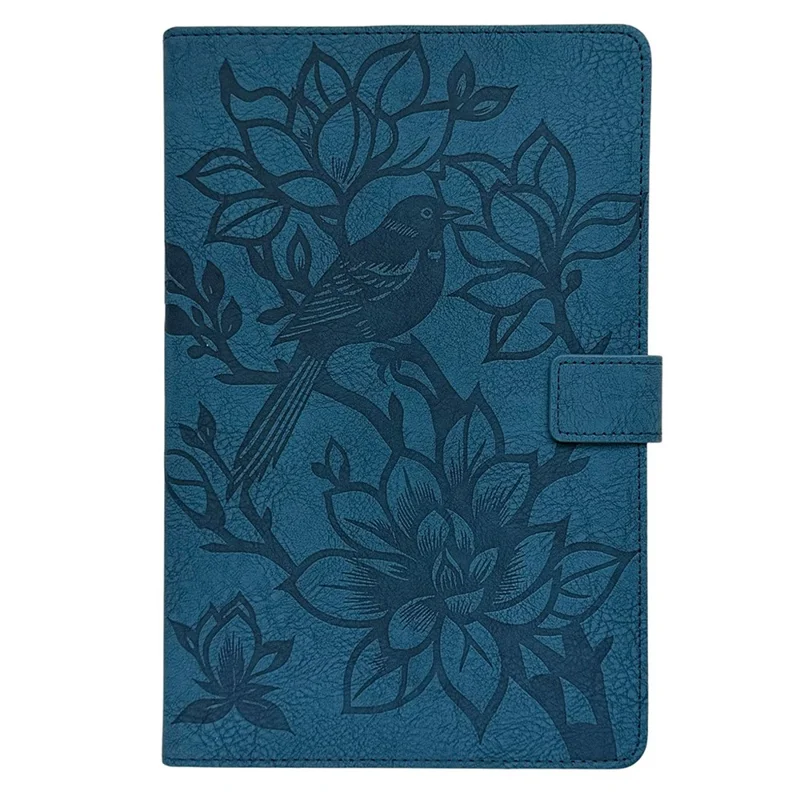Tablet Case for Amazon Fire HD 10 (2019)  /  (2017)  /  (2015) Embossed Magpie Pattern TPU PU Protective Cover with Card Slots - Blue