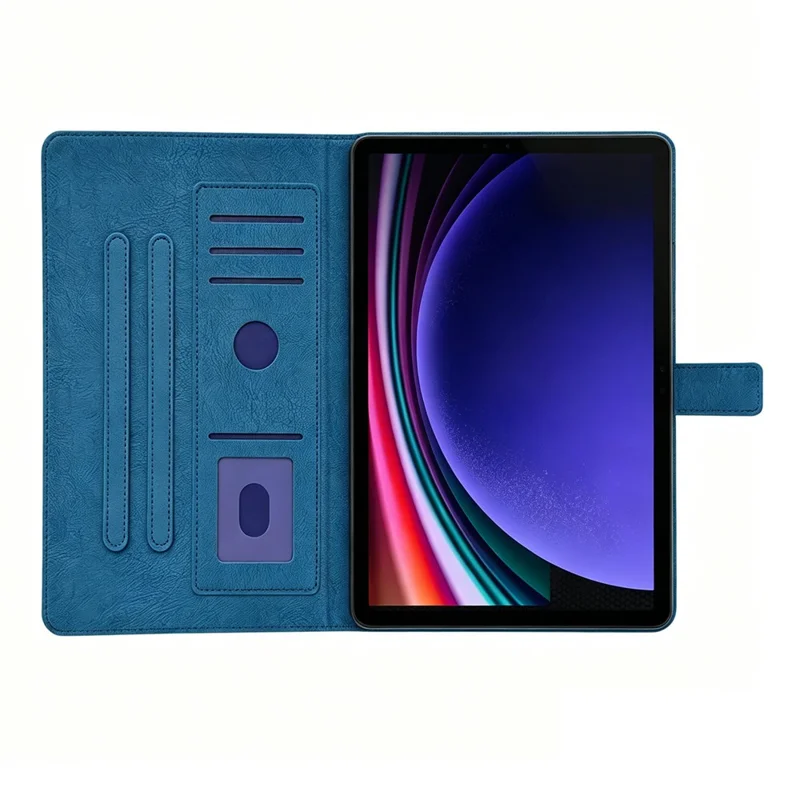 Tablet Case for Amazon Fire HD 8 (2024)  /  (2022)  /  (2020)  /  8 Plus (2022)  /  (2020)  Embossed Magpie Pattern TPU PU Protective Cover with Card Slots - Blue