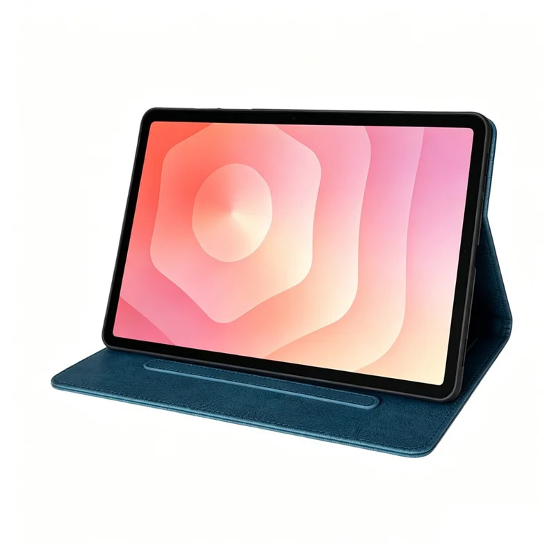 For Samsung Galaxy Tab S11 Tablet Case Embossed Magpie Pattern TPU PU Protective Cover with Card Slots - Blue