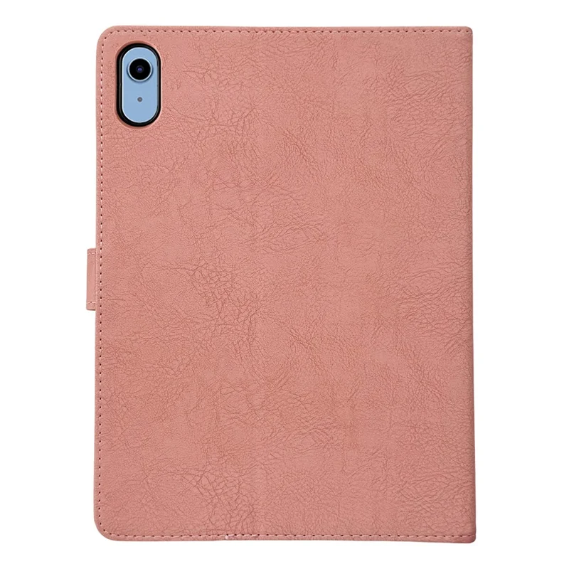 Tablet Case for iPad (2025)  /  10.9 (2022) Embossed Magpie Pattern TPU PU Protective Cover with Card Slots - Pink