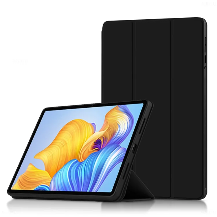 Capa de Proteção para Honor Pad 8 - Capa Antiimpacto de TPU+PU Couro, Case com Função de Suporte de Três Dobras - Preto