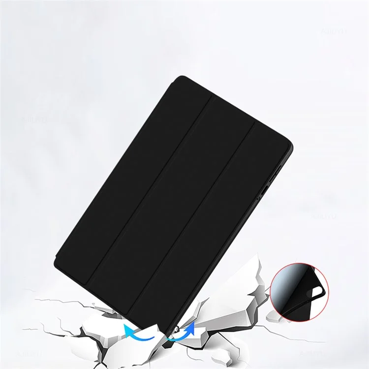 Capa de Proteção para Honor Pad 8 - Capa Antiimpacto de TPU+PU Couro, Case com Função de Suporte de Três Dobras - Preto