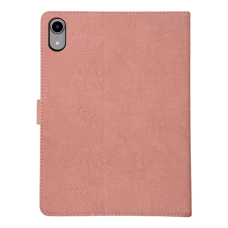 Tablet Case for iPad mini (2024)  /  (2021) Embossed Magpie Pattern TPU PU Protective Cover with Card Slots - Pink