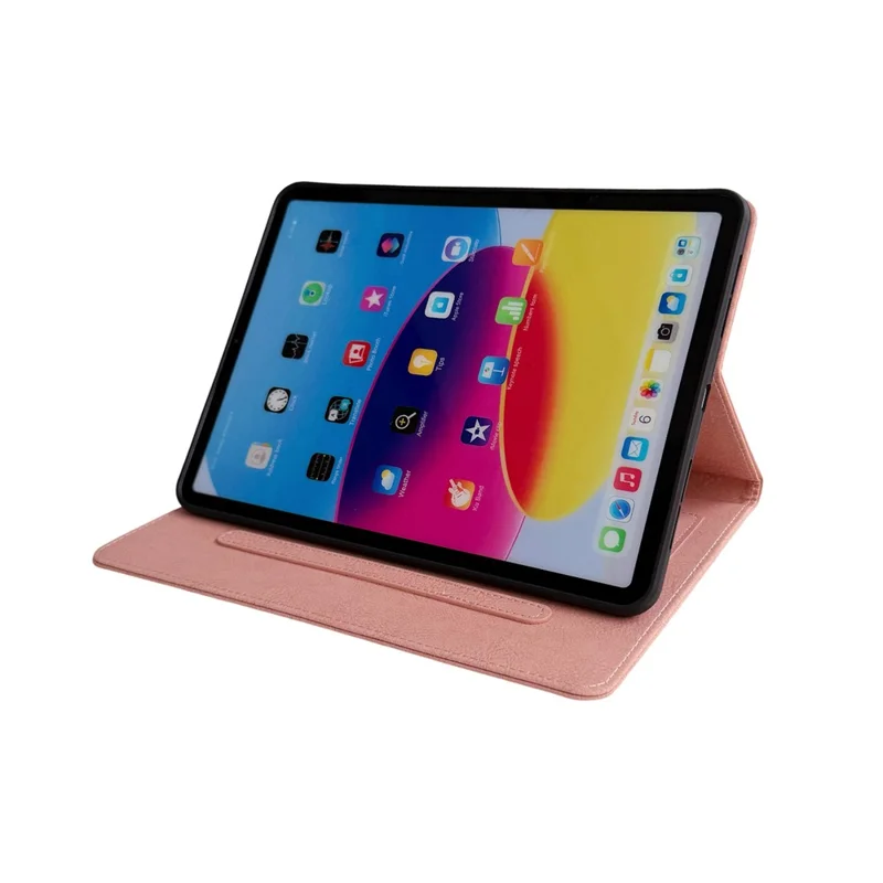 Tablet Case for iPad mini (2024)  /  (2021) Embossed Magpie Pattern TPU PU Protective Cover with Card Slots - Pink