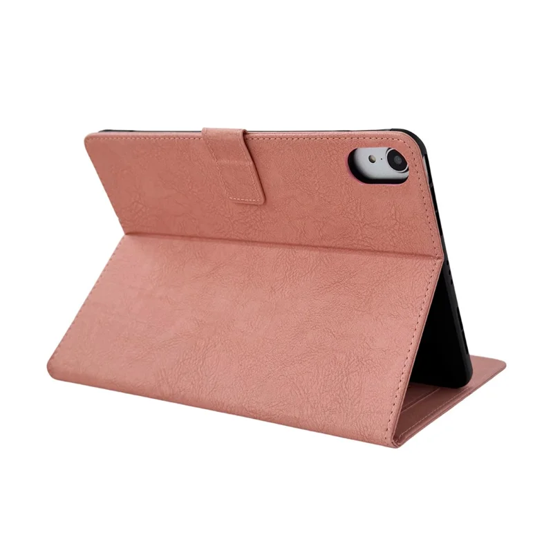 Tablet Case for iPad mini (2024)  /  (2021) Embossed Magpie Pattern TPU PU Protective Cover with Card Slots - Pink