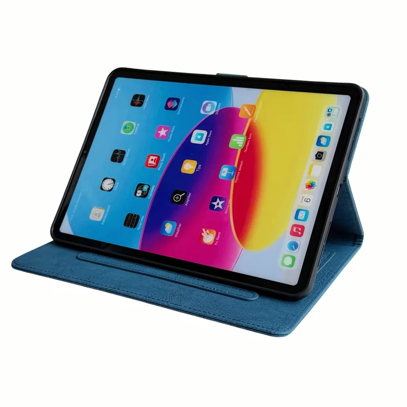 Tablet Case for iPad Pro 13 (2025)  /  (2024) Embossed Magpie Pattern TPU PU Protective Cover with Card Slots - Blue