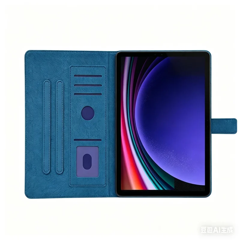 Tablet Case for Samsung Galaxy Tab A11+  /  A9+ Embossed Magpie Pattern TPU PU Protective Cover with Card Slots - Blue