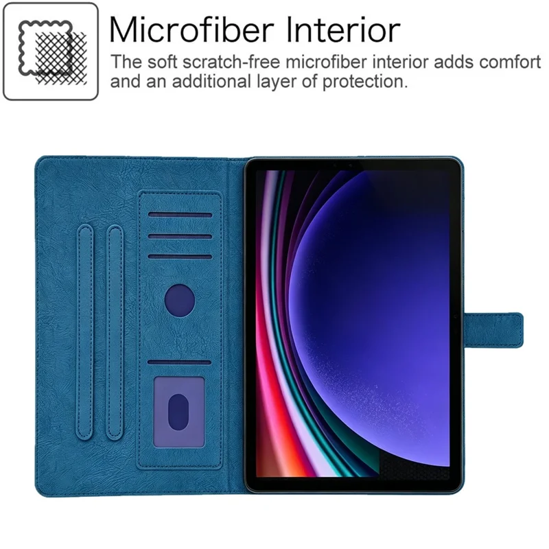 Tablet Case for Samsung Galaxy Tab A11+  /  A9+ Embossed Magpie Pattern TPU PU Protective Cover with Card Slots - Blue