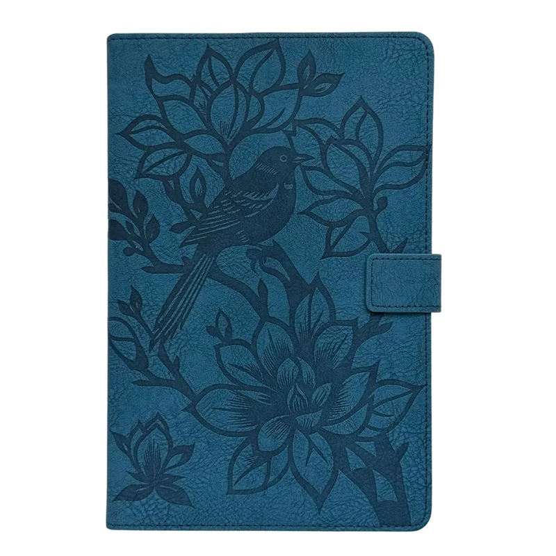 Tablet Case for Samsung Galaxy Tab A11  /  A9 Embossed Magpie Pattern TPU PU Protective Cover with Card Slots - Blue