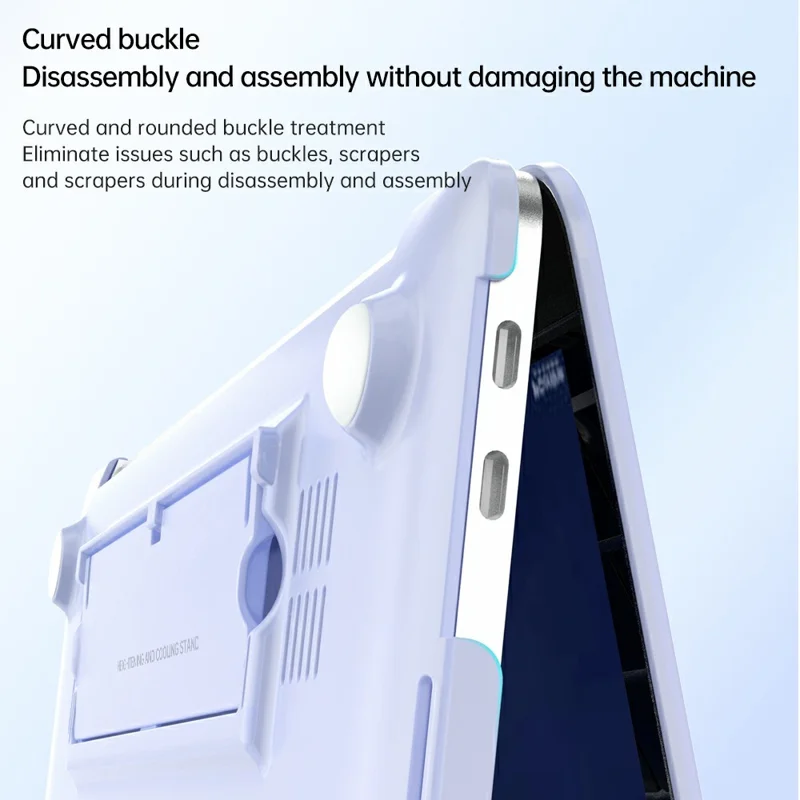 Coque pour MacBook Neo 13 pouces (2026) avec support pliable intégré, dissipation thermique, coque de protection en PC - Violet Lavande