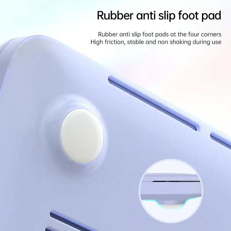 Coque pour MacBook Neo 13 pouces (2026) avec support pliable intégré, dissipation thermique, coque de protection en PC - Violet Lavande