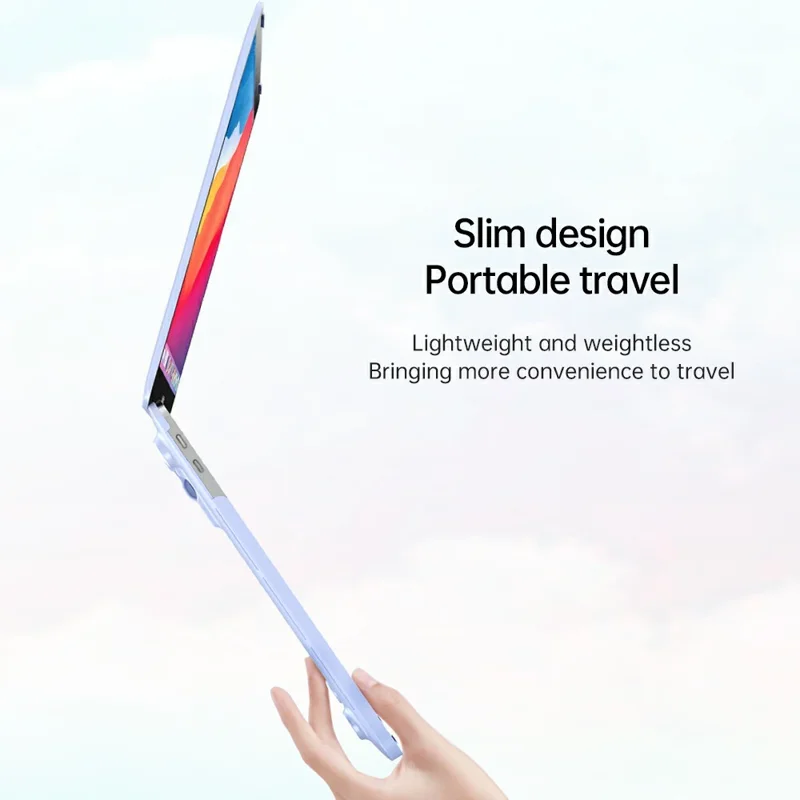 Coque pour MacBook Neo 13 pouces (2026) avec support pliable intégré, dissipation thermique, coque de protection en PC - Violet Lavande