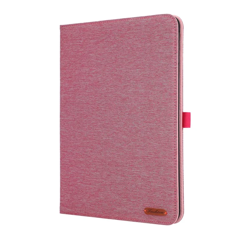 For Oppo Pad 5 Case with Stand Card Holder Cloth Texture Leather Tablet Cover - Pink
