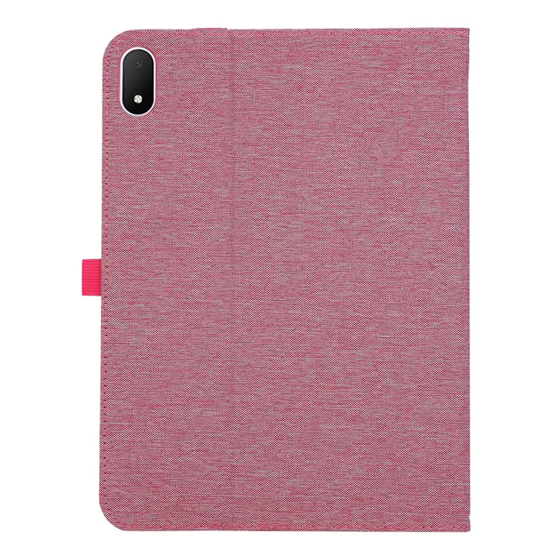 For Oppo Pad 5 Case with Stand Card Holder Cloth Texture Leather Tablet Cover - Pink