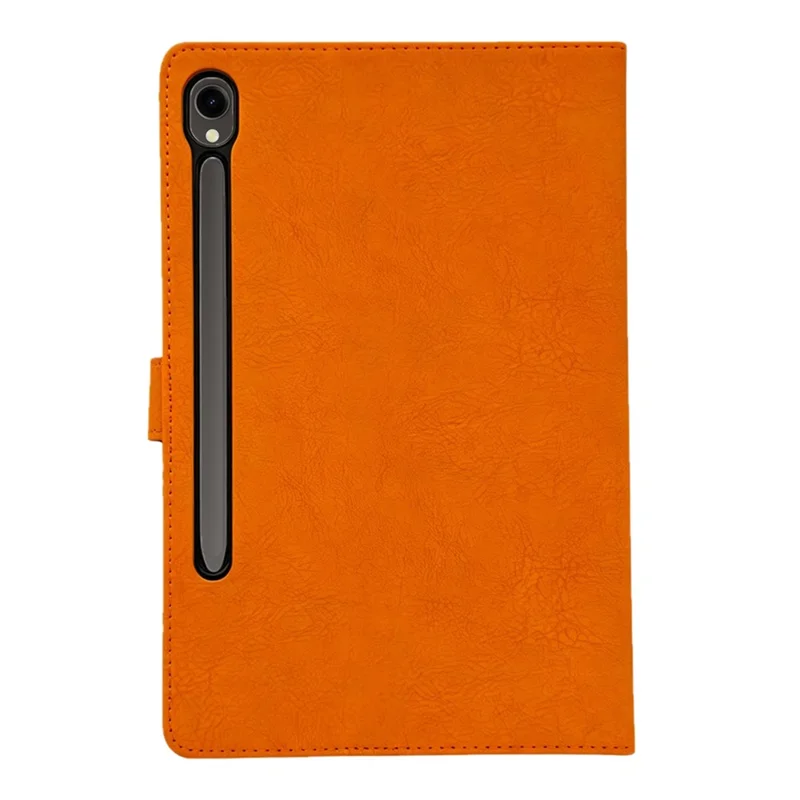 Tablet Case for Samsung Galaxy Tab S10 Lite / S10 FE+ / S9 FE / S9 Embossed Magpie Pattern TPU PU Protective Cover with Card Slots - Orange