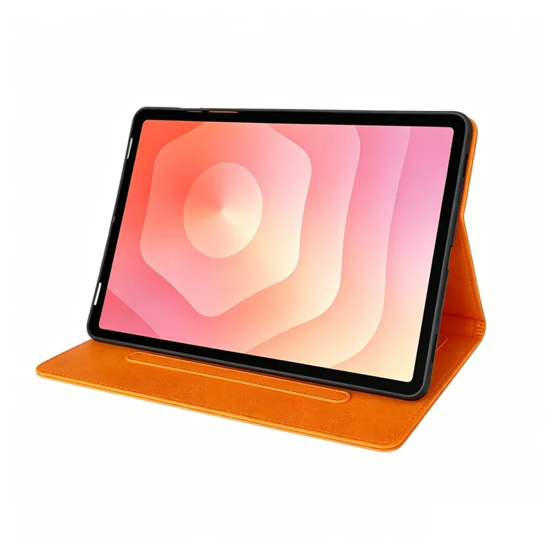 Tablet Case for Samsung Galaxy Tab S10 Lite / S10 FE+ / S9 FE / S9 Embossed Magpie Pattern TPU PU Protective Cover with Card Slots - Orange