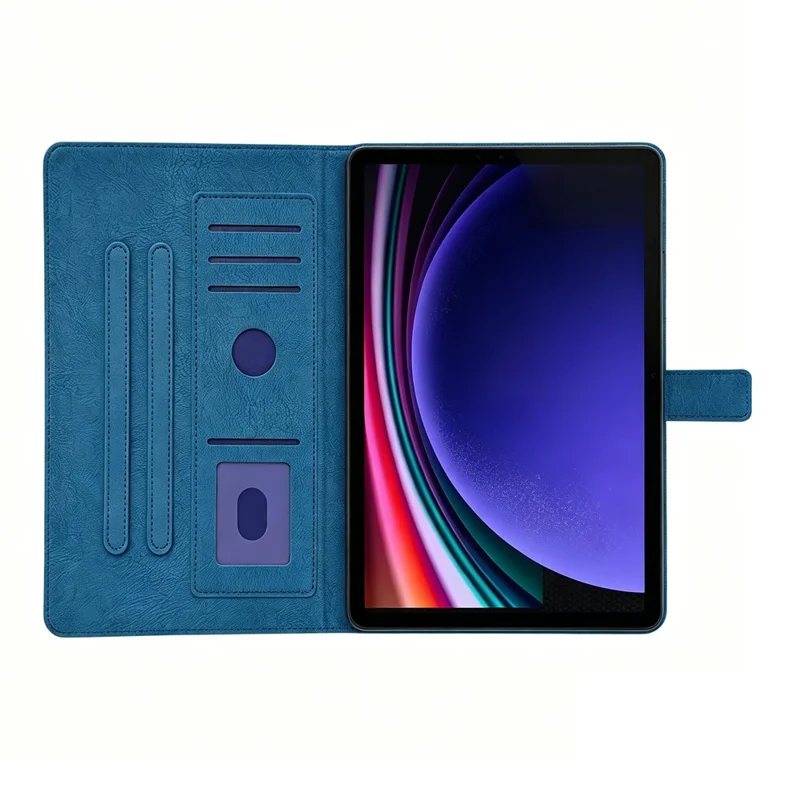 Tablet Case for Samsung Galaxy S9  /  S8  /  S7  Embossed Magpie Pattern TPU PU Protective Cover with Card Slots - Blue