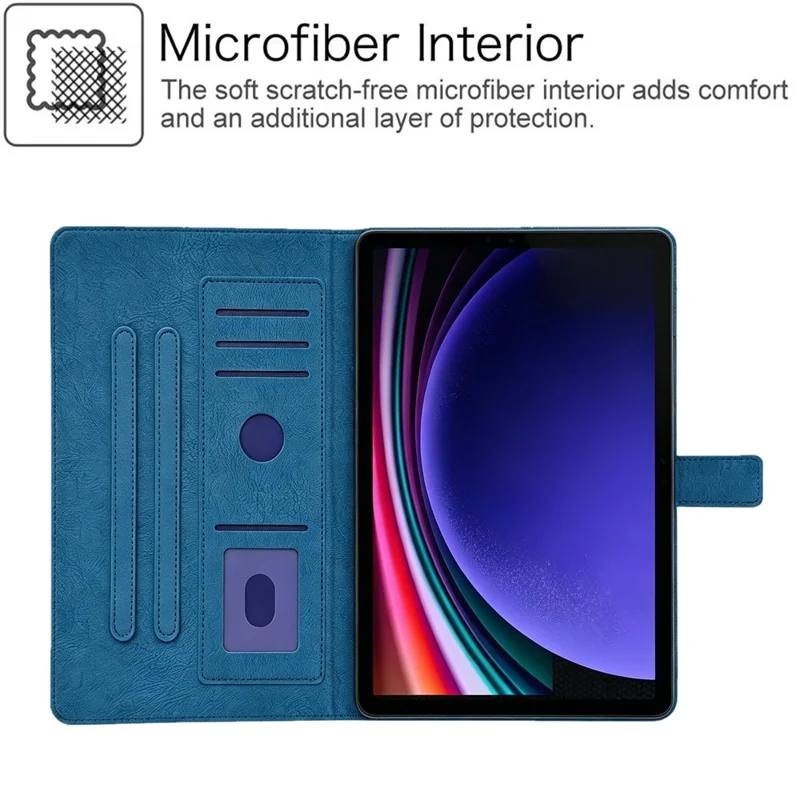 Tablet Case for Samsung Galaxy S9  /  S8  /  S7  Embossed Magpie Pattern TPU PU Protective Cover with Card Slots - Blue