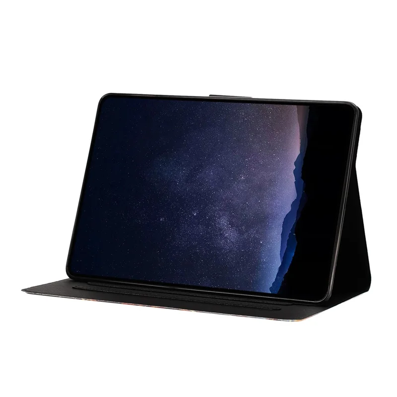 Tablet Case for iPad Pro 11 (2025)  /  (2024) Leather Stand Case with Card Slots Litchi Pattern Magnetic Flip Protective Cover - Colorful Wolf