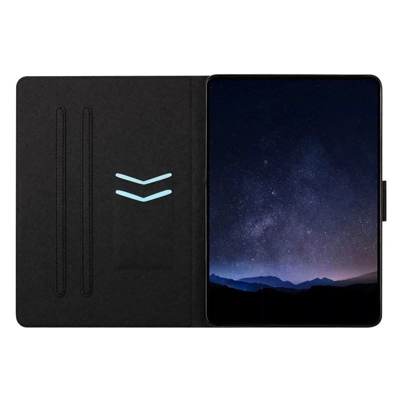 Tablet Case for iPad Pro 11 (2025)  /  (2024) Leather Stand Case with Card Slots Litchi Pattern Magnetic Flip Protective Cover - Colorful Wolf