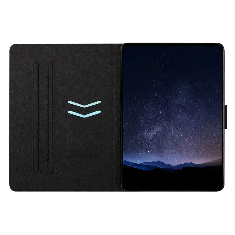 Tablet Case for iPad mini (2024)  /  (2021) Leather Stand Case with Card Slots Litchi Pattern Magnetic Flip Protective Cover - Colorful Wolf