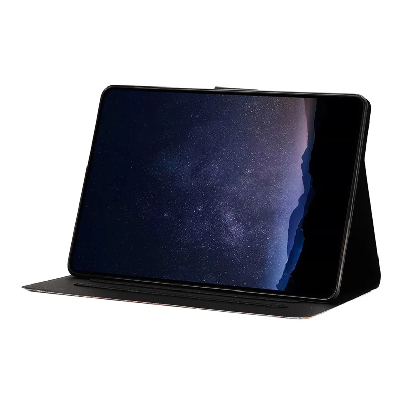 Tablet Case for Samsung Galaxy Tab A11+  /  Tab A9+ Leather Stand Case with Card Slots Litchi Pattern Magnetic Flip Protective Cover - Colorful Wolf