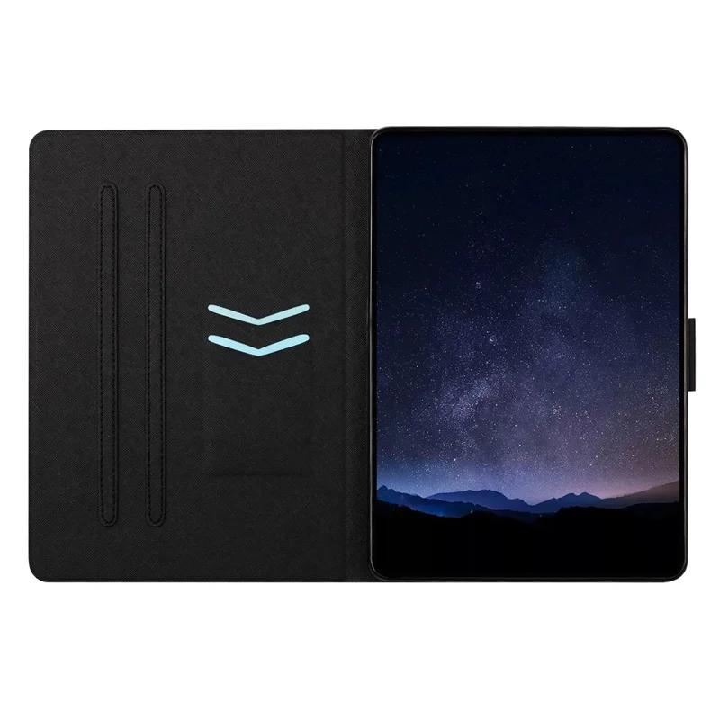 Tablet Case for Samsung Galaxy Tab A11+  /  Tab A9+ Leather Stand Case with Card Slots Litchi Pattern Magnetic Flip Protective Cover - Colorful Wolf