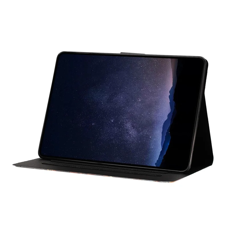 Tablet Case for Samsung Galaxy Tab A9  /  Tab A11 Leather Stand Case with Card Slots Litchi Pattern Magnetic Flip Protective Cover - Colorful Wolf