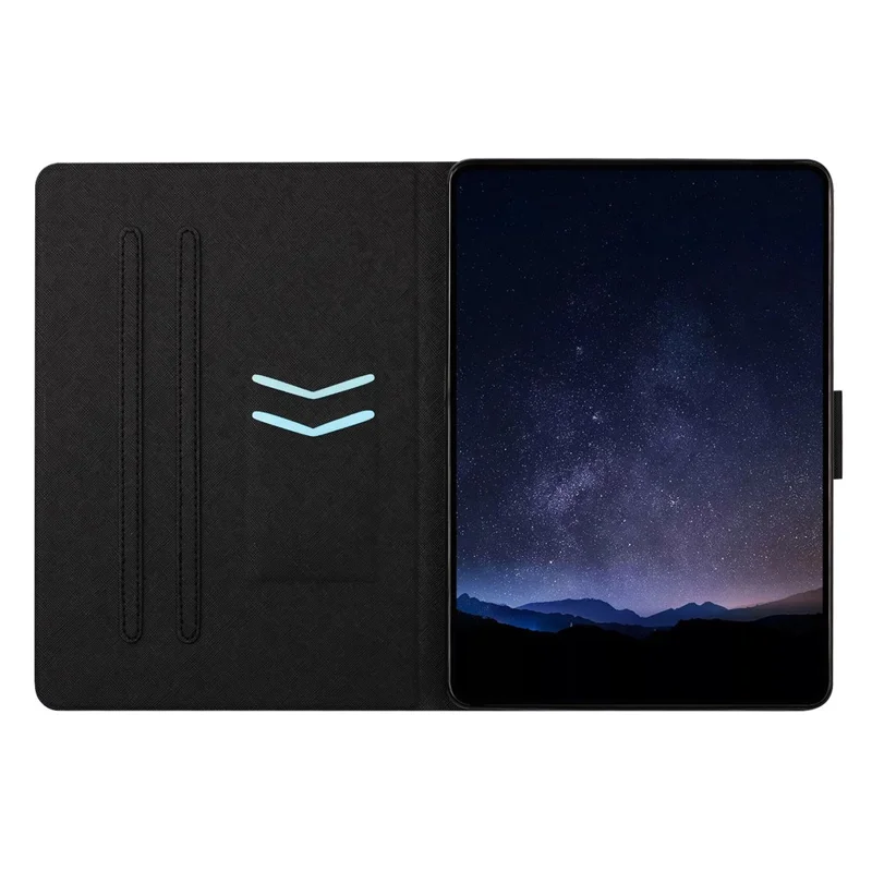 Tablet Case for Samsung Galaxy Tab A9  /  Tab A11 Leather Stand Case with Card Slots Litchi Pattern Magnetic Flip Protective Cover - Colorful Wolf