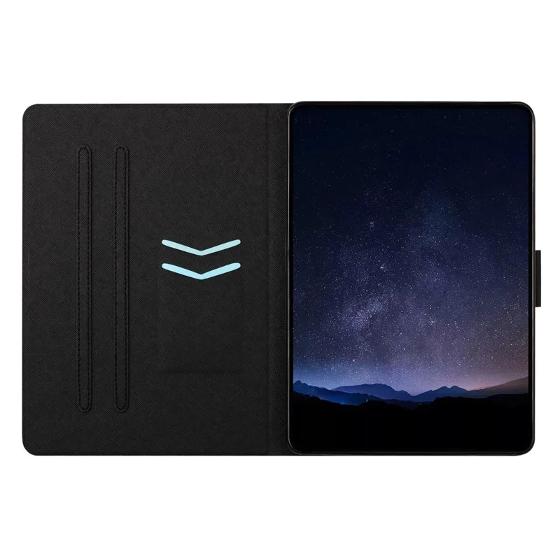 Tablet Case for Samsung Galaxy Tab S9  /  Tab S9 FE Leather Stand Case with Card Slots Litchi Pattern Magnetic Flip Protective Cover - Colorful Wolf