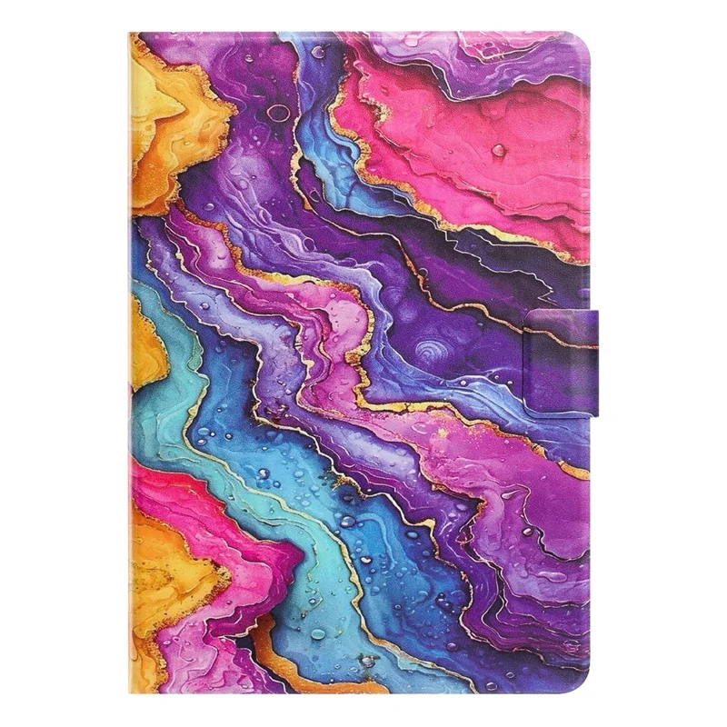 For Samsung Galaxy Tab S11 Tablet Case Leather Stand Case with Card Slots Litchi Pattern Magnetic Flip Protective Cover - Colorful Stone