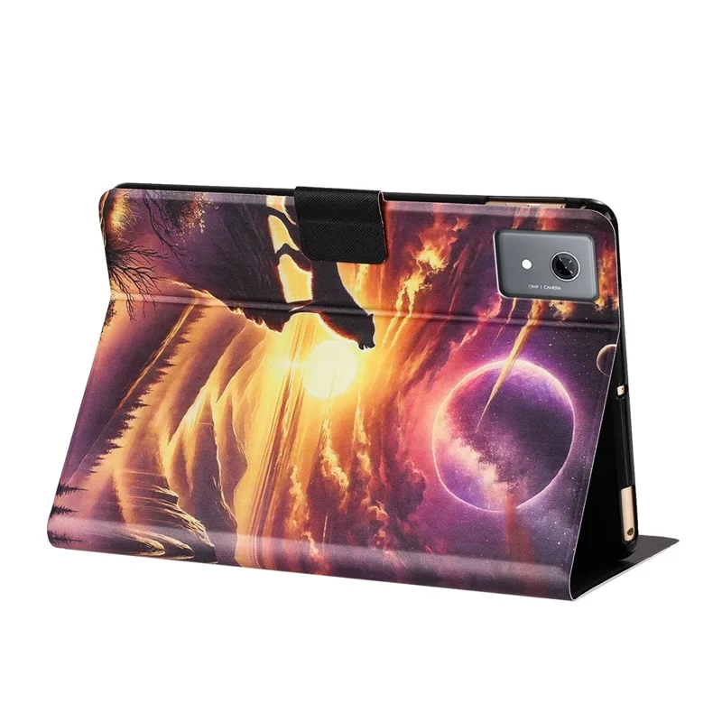 Funda de cuero para tableta Lenovo Xiaoxin Pad 11 2025, funda con soporte, ranuras para tarjetas, patrón de piel de lichi, tapa magnética de protección - Night Wolf