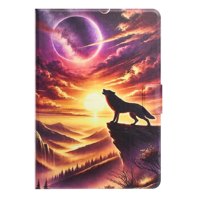 Funda de cuero para tableta Lenovo Xiaoxin Pad 11 2025, funda con soporte, ranuras para tarjetas, patrón de piel de lichi, tapa magnética de protección - Night Wolf