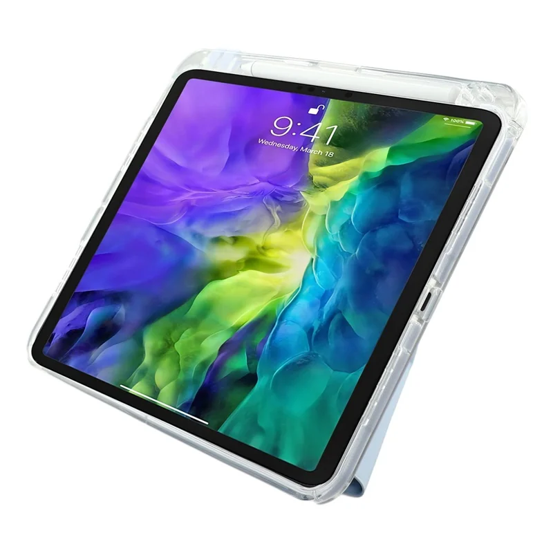 MUTURAL Crystal Shield Case for iPad Pro 11 (2025)  /  (2024) Trifold Stand Tablet Cover - Sky Blue