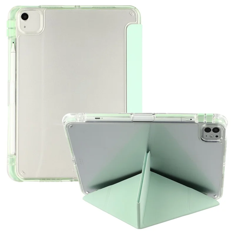 MUTURAL Crystal Shield Case for iPad Pro 11 (2025)  /  (2024) Trifold Stand Tablet Cover - Green