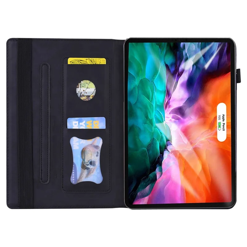 Capa de Folio Protetora em Pele Sintética para Oppo Pad Mini com Suporte para Cartões - Preto