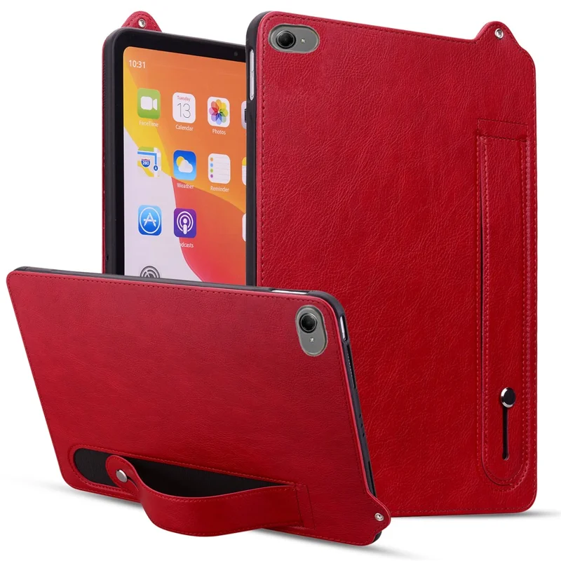 For Xiaomi Redmi K Pad 2 Case Hand Strap Kickstand Leather Tablet Cover - Red