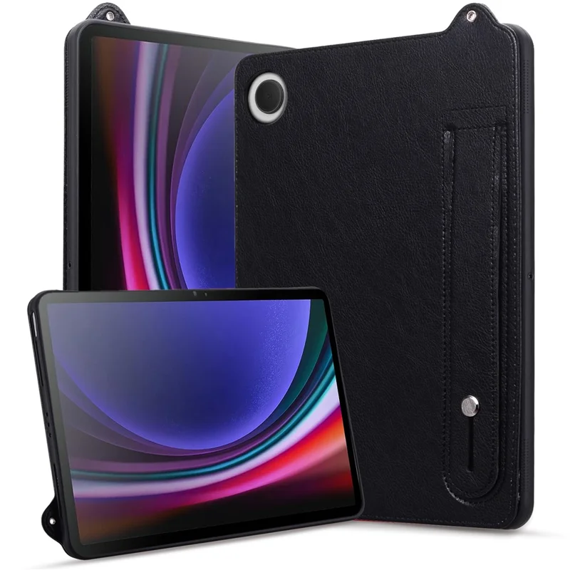 For Xiaomi Redmi Pad 2 SE Case Hand Strap Kickstand Leather Tablet Cover - Black