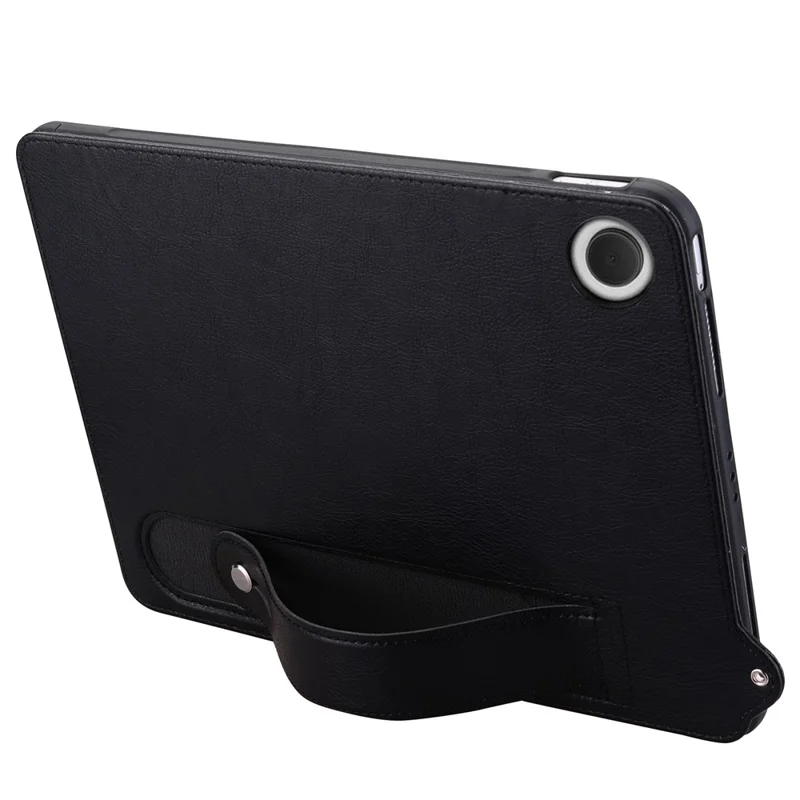 For Xiaomi Redmi Pad 2 SE Case Hand Strap Kickstand Leather Tablet Cover - Black