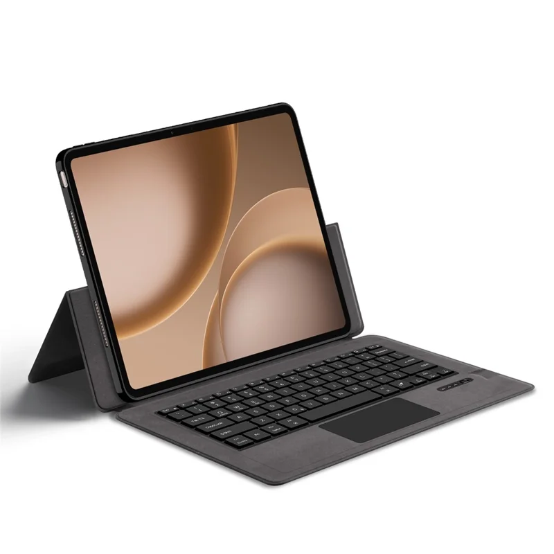 For Oppo Pad 5 Pro / OnePlus Pad 4 Leather Case + Bluetooth-Compatible Keyboard with Backlight Trackpad
