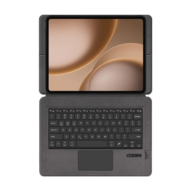 For Oppo Pad 5 Pro / OnePlus Pad 4 Leather Case + Bluetooth-Compatible Keyboard with Backlight Trackpad