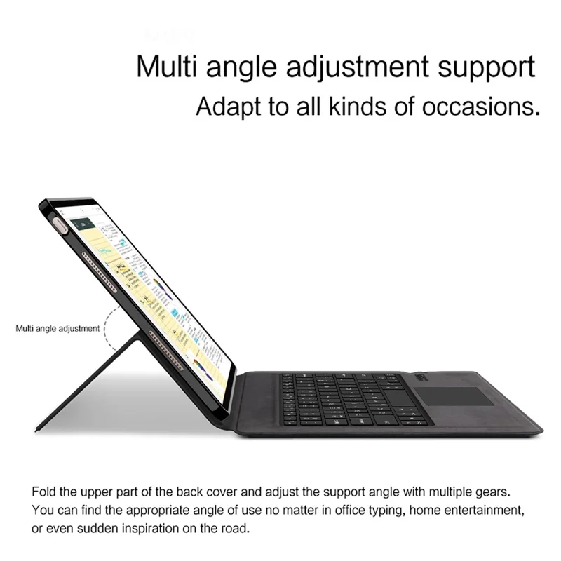 For Oppo Pad 5 Pro / OnePlus Pad 4 Leather Case + Bluetooth-Compatible Keyboard with Backlight Trackpad