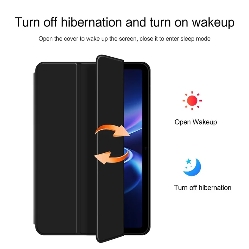 Folia na Xiaomi Redmi Pad 2 SE, etui z poliuretanowym futerałem TPU, trójwarstwowe stojak - Czarny