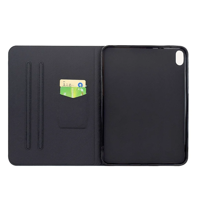 For iPad mini (2024) / (2021) Case Pattern Printing Stand Leather Tablet Cover with Card Slots - Starry Night Cat