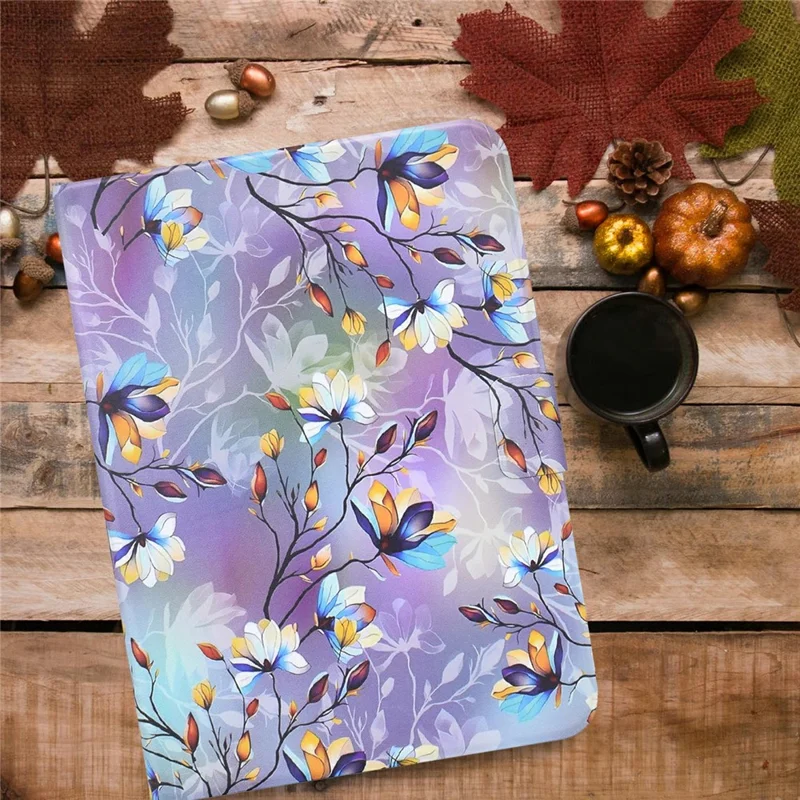 Tablet Case For iPad Pro 11 (2022) / (2021) / (2020) / (2018) Pattern Printing Stand Leather Cover with Card Slots - Magnolia