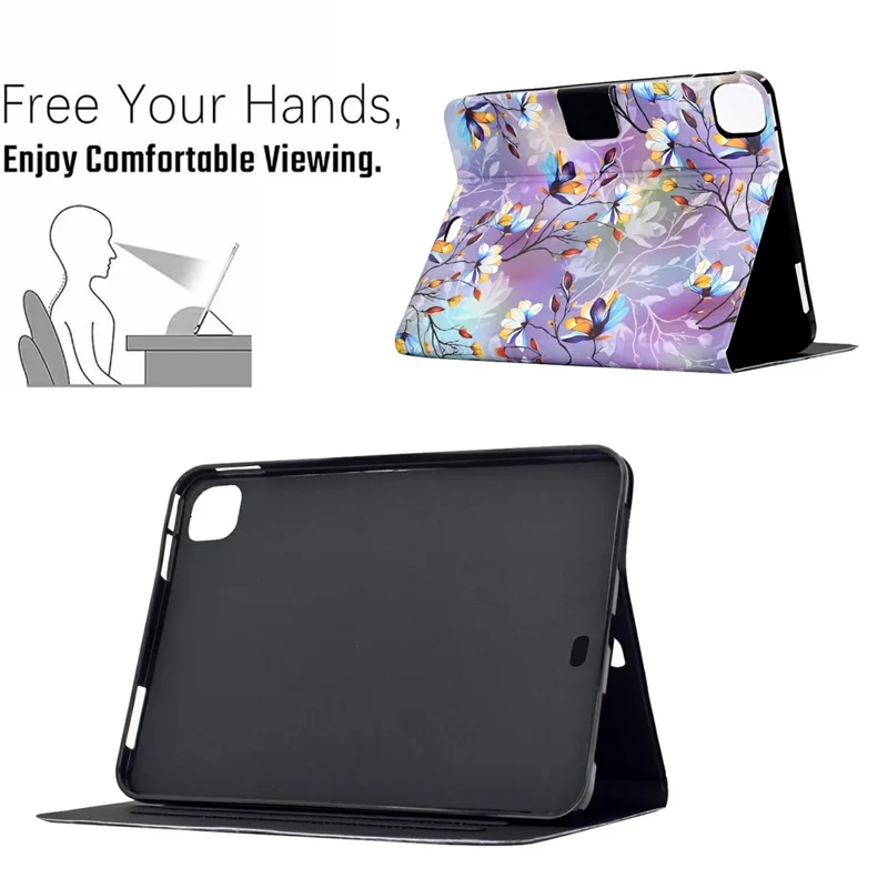 Tablet Case For iPad Pro 11 (2022) / (2021) / (2020) / (2018) Pattern Printing Stand Leather Cover with Card Slots - Magnolia