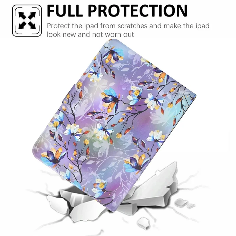 Tablet Case For iPad Pro 11 (2022) / (2021) / (2020) / (2018) Pattern Printing Stand Leather Cover with Card Slots - Magnolia