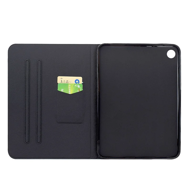 For Samsung Galaxy Tab A9+ Case Pattern Printing Stand Leather Tablet Cover with Card Slots - Starry Night Cat