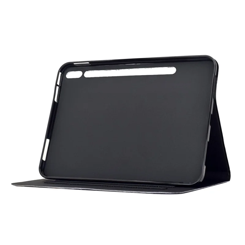 For Samsung Galaxy Tab S10 FE+ Case Pattern Printing Stand Leather Tablet Cover with Card Slots - Starry Night Cat