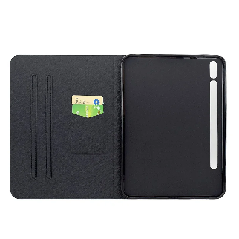 For Samsung Galaxy Tab S9+ Case Pattern Printing Stand Leather Tablet Cover with Card Slots - Starry Night Cat